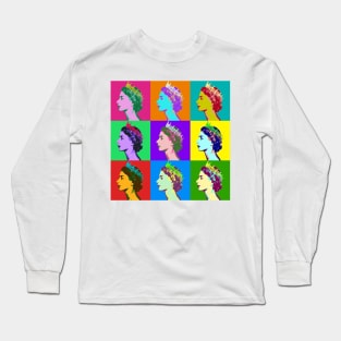 Queen Elizabeth II Pop Culture Art Long Sleeve T-Shirt